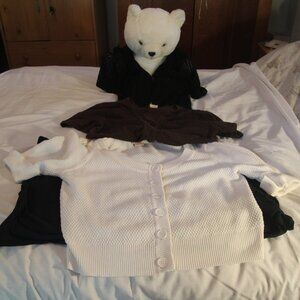 3 shrugs (black, white, & brown) for one price. Sz L-2X. Good condition.